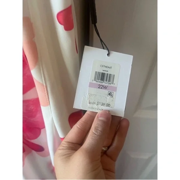 Nwt plus size Calvin Klein White Floral Midi Dress size 22w T23 - Picture 3 of 4